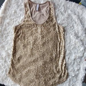 Xhilaration Gold Sequin Tank